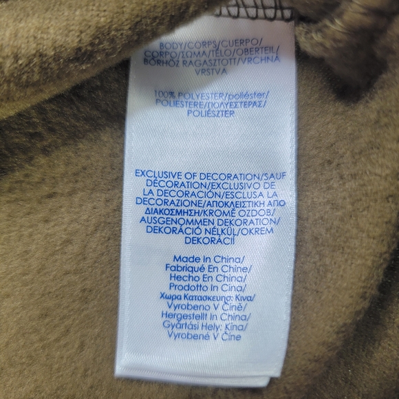 Chaps 1/4 Zip Long  Fleece Pullover Men's Sweatshirt Size Medium Brown Blue New - Picture 8 of 9